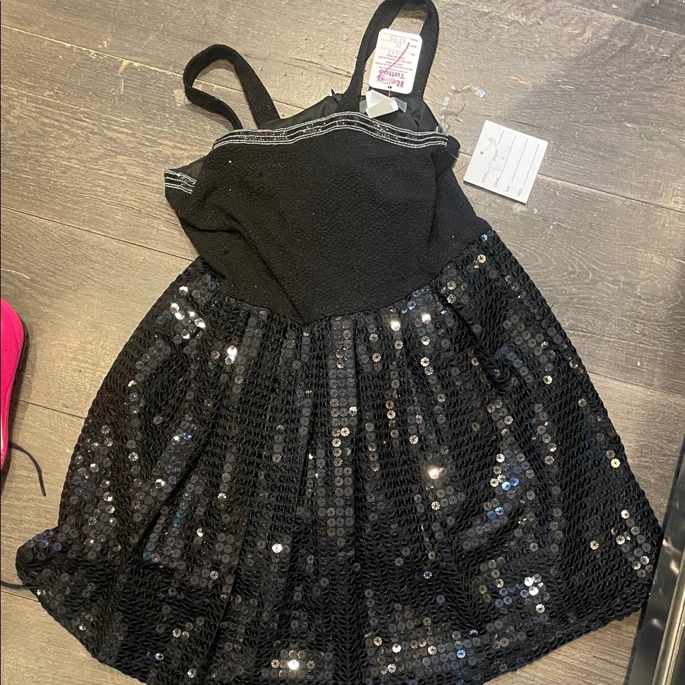 Elegant Black Sequin Kids Formal Dress